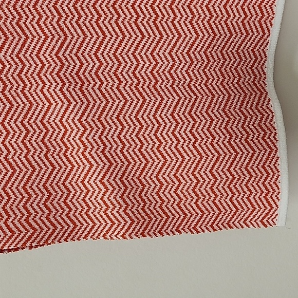 Tory Burch Sport Sleeveless Knit Top Orange White Chevron Size XS - Picture 14 of 17